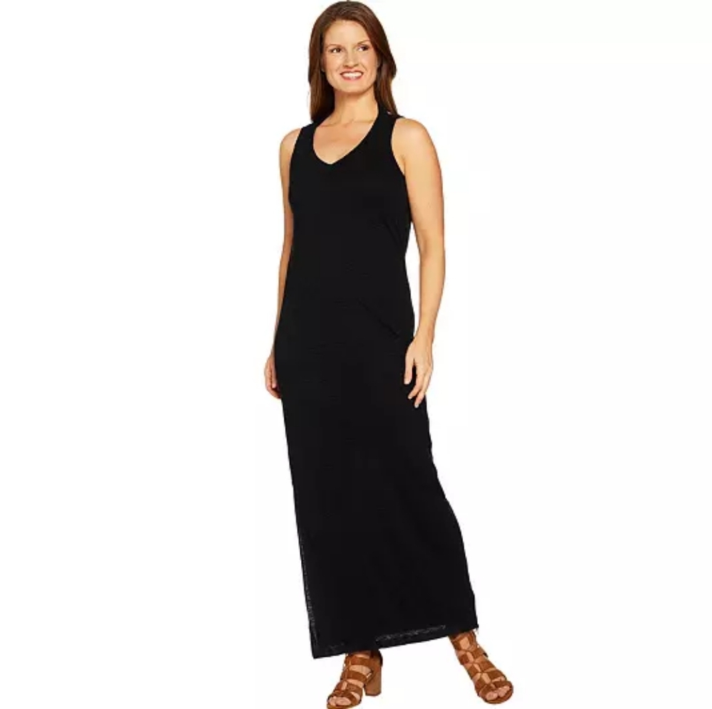 PEACE LOVE WORLD DRAPED BACK MAXI DRESS L
